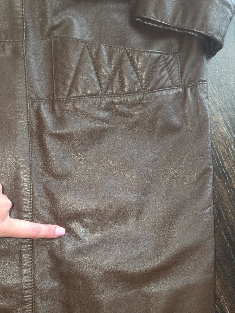 Architect Dark Brown Leather Trench Coat - Picture 5 of 8